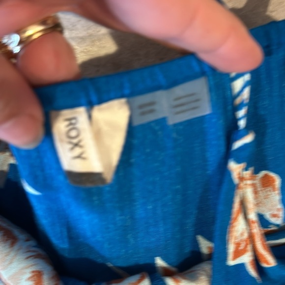 NEW Roxy Wheel and Palm Wide Leg Jumpsuit XS Mykonos Blue Floral - Picture 5 of 9
